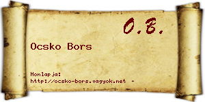 Ocsko Bors névjegykártya